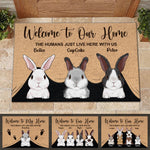 Custom Name Rabbit Family Home Decor - Personalized Doormat
