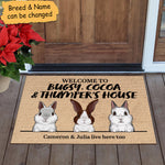 Custom Name Bunny Rabbit Housewarming Decor - Personalized Doormat