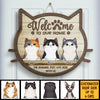 Welcome To Our Home Cat Head Shape - Personalized Shaped Door Sign