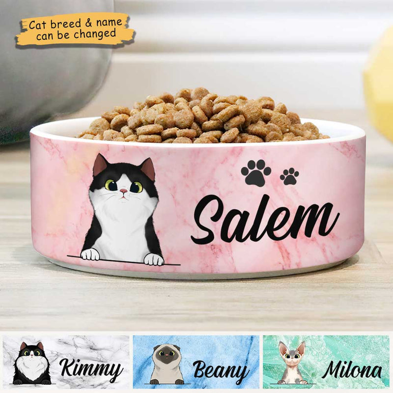 Custom Cat Name Gifts for Cat Lovers - Personalized Pet Bowl