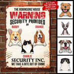 Custom Pet Name Funny Security Sign for Dog and Cat Lovers - Personalized Metal Sign