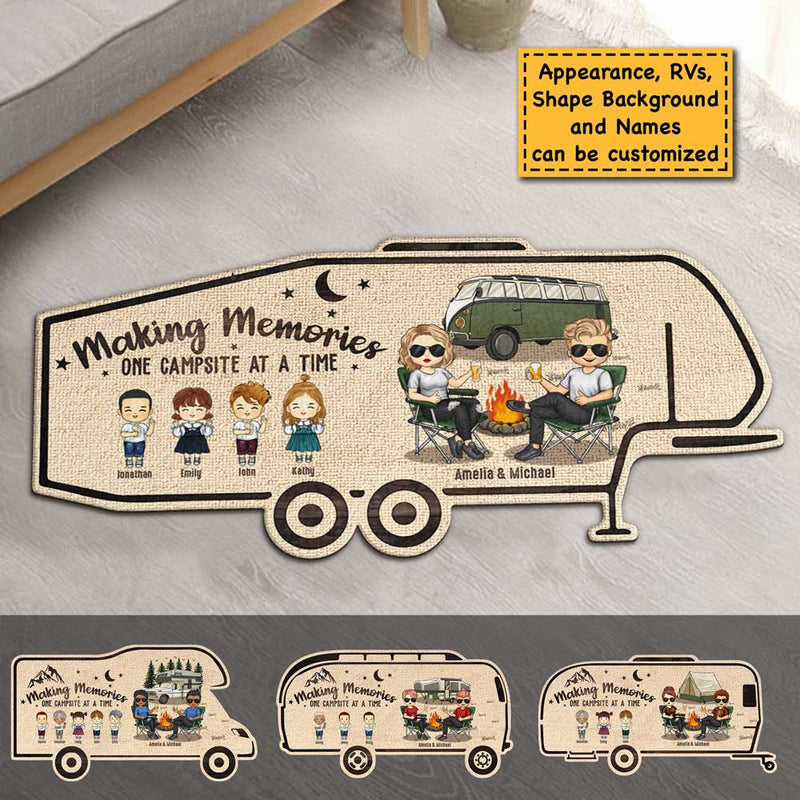 Custom Family Camping Gifts - Personalized Shaped Doormat