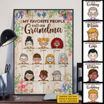 Custom Name Nana Family Gifts - Personalized Poster