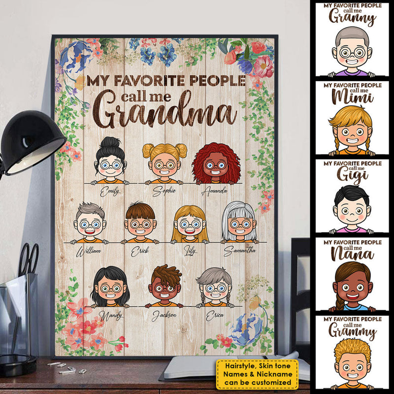 Custom Name Nana Family Gifts - Personalized Poster