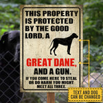 Custom Dog Property Protection Warning Gifts for Dog Owners - Personalized Metal Sign