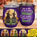 Custom Name Halloween Witch Gifts for Best Friends - Personalized Wine Tumbler