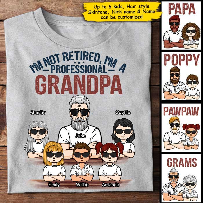 Custom Name Professional Grandpa Gifts for Grandfathers - Personalized Apparel