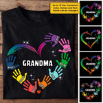 Custom Name Grandma Handprint Gifts for Grandmothers - Personalized Apparel