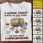 Funny Wine Camper Dog Lover Design - Apparel
