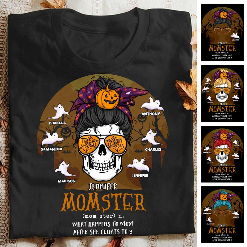 Custom Name Halloween Momster Gifts for Moms - Personalized Apparel