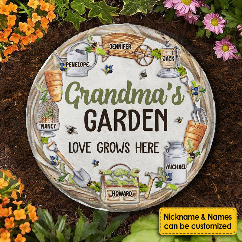 Custom Name Grandma's Garden Gifts - Personalized Garden Stone
