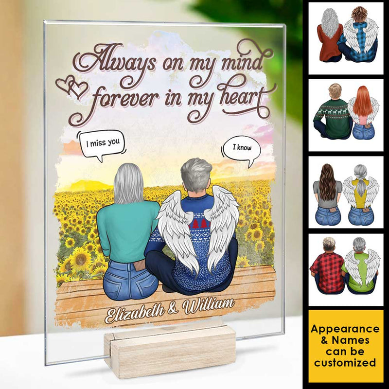 Custom Name Memorial Angel Couple Gifts - Personalized Acrylic Plaque