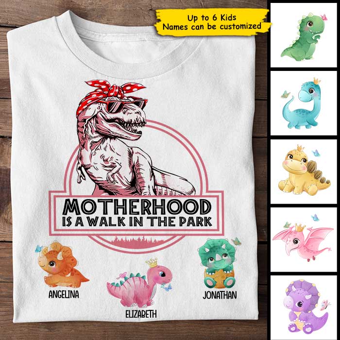 Motherhood Is A Walk In The Park - Personalized Unisex T-Shirt