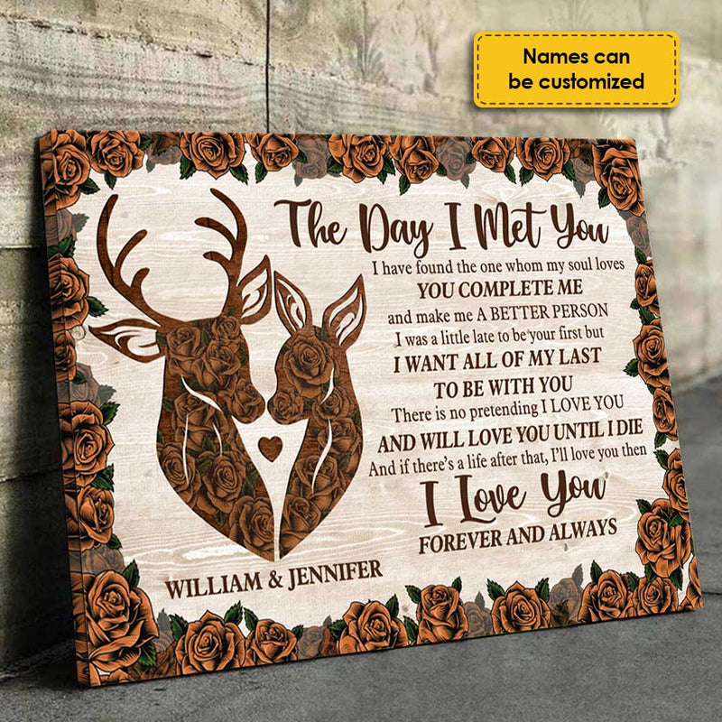 You Make Me A Better Person - Personalized Horizontal Canvas - Gift For Couples, Husband Wife
