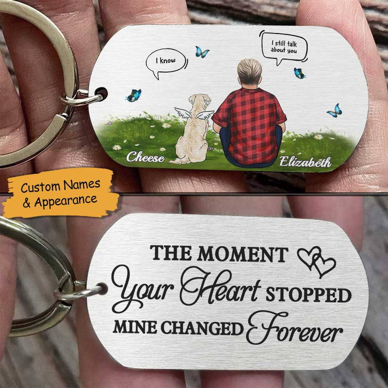 Custom Name Dog Memorial Gifts for Pet Loss - Personalized Keychain