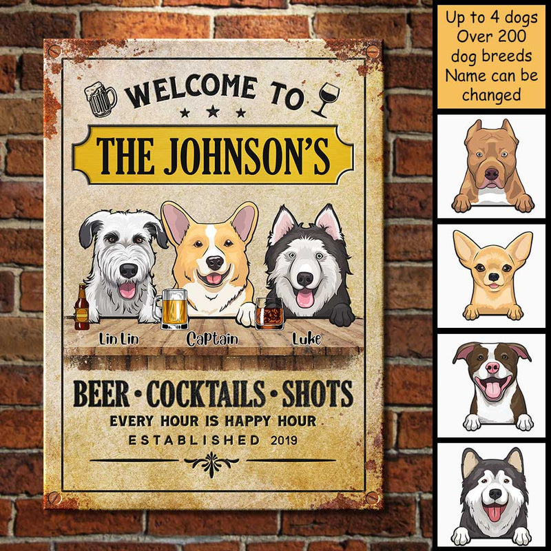 Custom Pet Bar Family Gifts for Dog Lovers - Personalized Metal Sign
