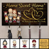 There Is No Place Merrier Than This Home - Personalized Key Hanger, Key Holder - Gift For Couples, Husband Wife