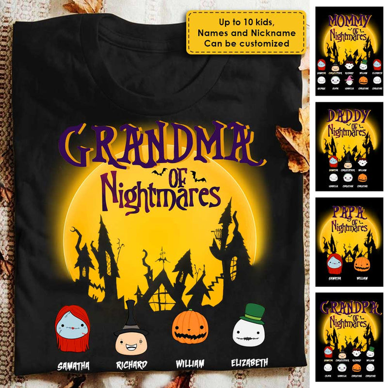 Custom Name Grandpa of Nightmares Halloween Gifts - Personalized Apparel
