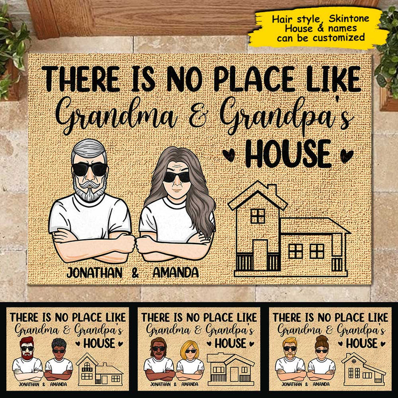 There's No Place Like Grandma And Grandpa's House - Personalized Decorative Mat