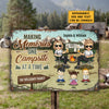 One Campsite At A Time - Personalized Metal Sign - Gift For Couples, Husband Wife, Gift For Camping Lovers