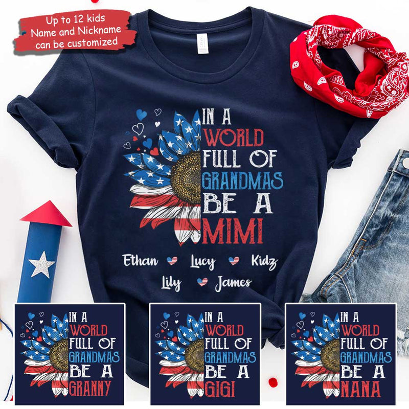 Custom Name Patriotic Nana Gifts for Grandmothers - Personalized Apparel