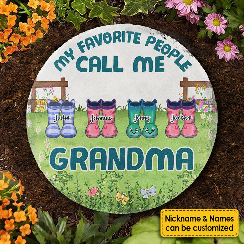 Custom Name Grandma Garden Gifts for Grandmothers - Personalized Garden Stone