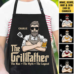 Custom Name Grillfather Gifts for Men - Personalized Apron