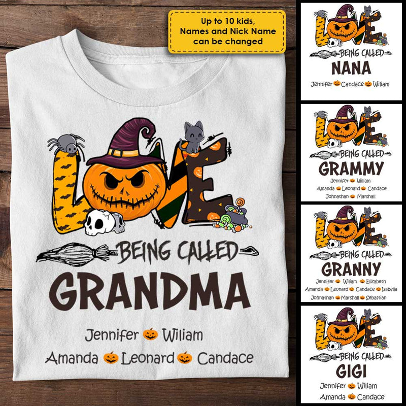 Love Being Called Grandma Halloween - Personalized Unisex T-Shirt