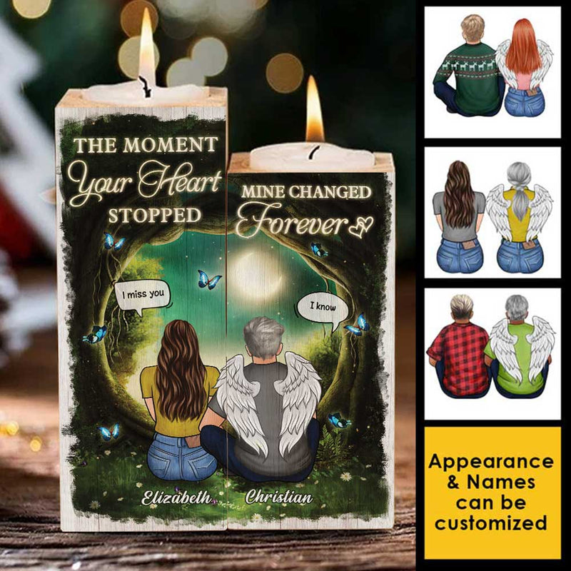 Custom Name Memorial Angel Gifts - Personalized Color Candle Holder
