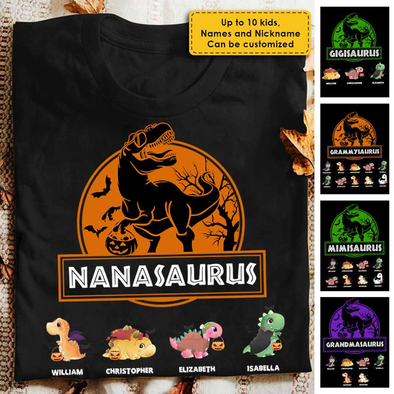 Custom Name Halloween Dinosaur Gifts for Kids - Personalized Apparel