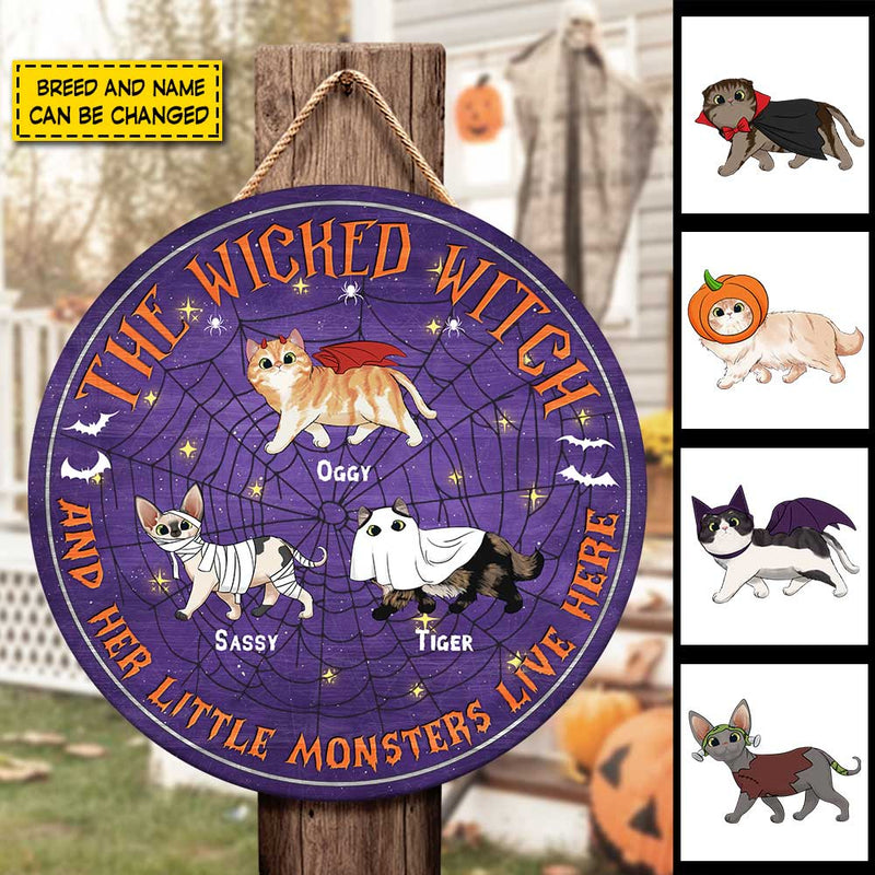 Custom Cat Name Halloween Decor for Cat Lovers - Personalized Wood Sign