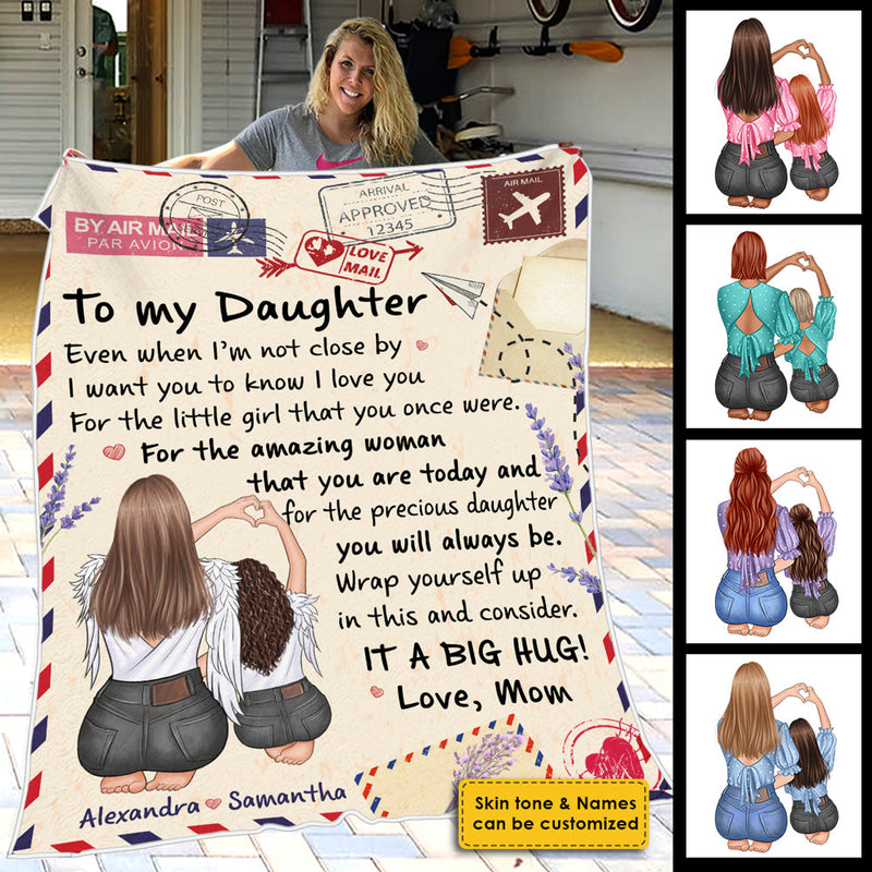 Custom Name Long Distance Mother Daughter Gifts - Personalized Blanket