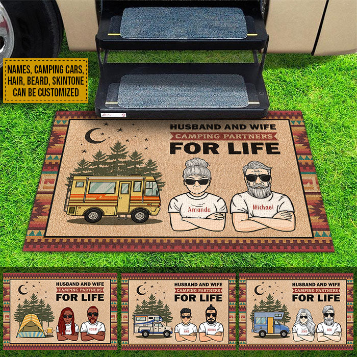 Custom Name Camping Gifts for Couples - Personalized Doormat