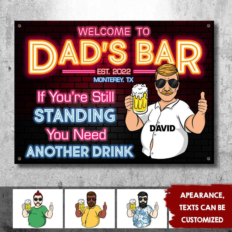 Custom Dad's Bar Drinking Gifts for Men - Personalized Metal Sign