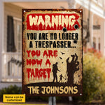 Custom Family Name Trespasser Warning Decor - Personalized Metal Sign