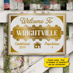 Custom Town Welcome Sign for New Homeowners - Personalized Metal Sign