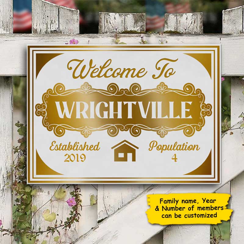 Custom Town Welcome Sign for New Homeowners - Personalized Metal Sign