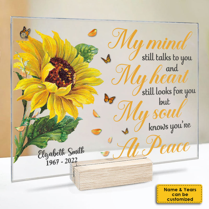 Custom Name Sunflower Memorial Gifts - Personalized Acrylic Plaque