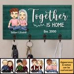 Custom Name Together Is Home Couple Gifts - Personalized Key Holder