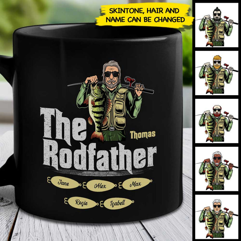 Custom Name The Rodfather Fishing Gifts for Dad - Personalized Mug