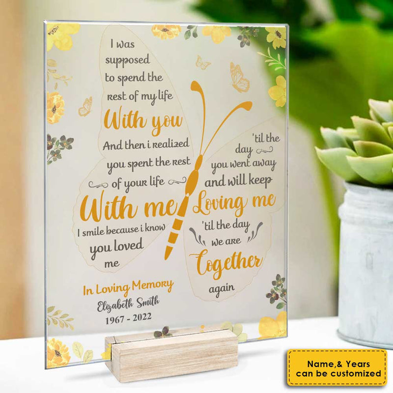 Custom Name Memorial Butterfly Decor - Personalized Acrylic Plaque