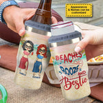 Custom Name Beach Bestie Gifts for Women - Personalized Can Cooler