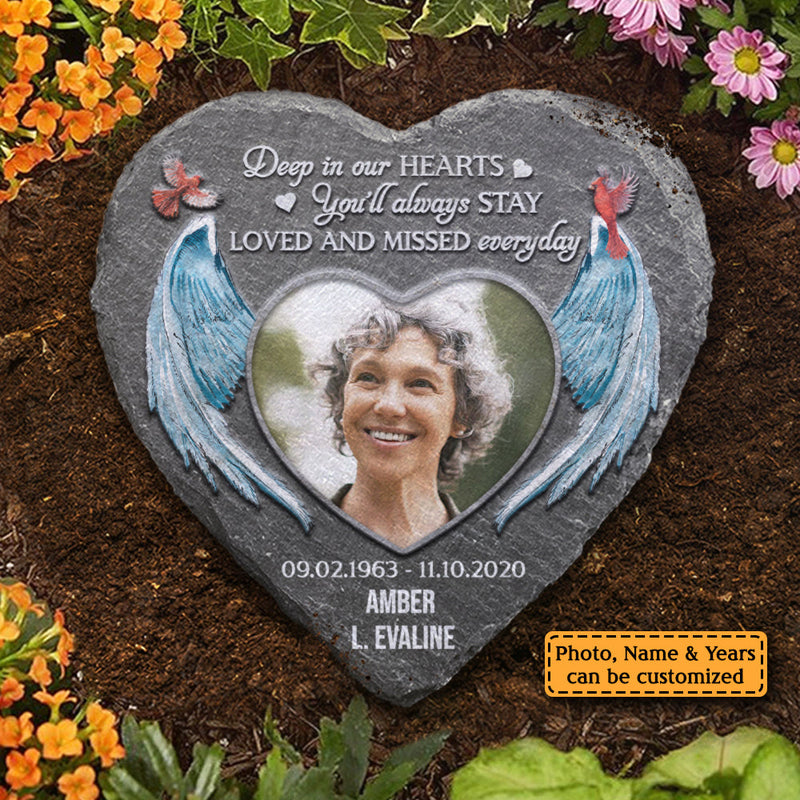 Custom Photo Memorial Angel Decor - Personalized Memorial Stone
