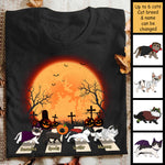 Custom Name Halloween Cat Gifts for Cat Lovers - Personalized Apparel
