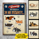 Custom Dog Name Security Warning Sign for Dog Lovers - Personalized Metal Sign