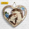 Otter Couple From Our First Kiss - Personalized Shaped Wood Sign - Gift For Couples, Husband Wife