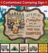 Camping Partners For Life - Husband & Wife - Gift For Camping Couples, Personalized Shaped Door Sign