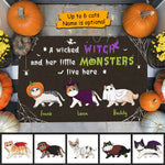 Custom Name Halloween Cat Family Decor - Personalized Doormat