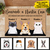 Los humanos simplemente viven aquí con nosotros Spanish - Funny Personalized Pet Decorative Mat