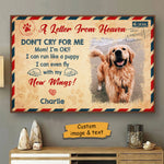 Custom Pet Photo Memorial Gifts for Dog Lovers - Personalized Poster